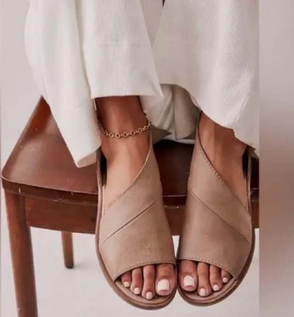 Free People Mont Blanc Sandals Size 7 Taupe Leather Slide